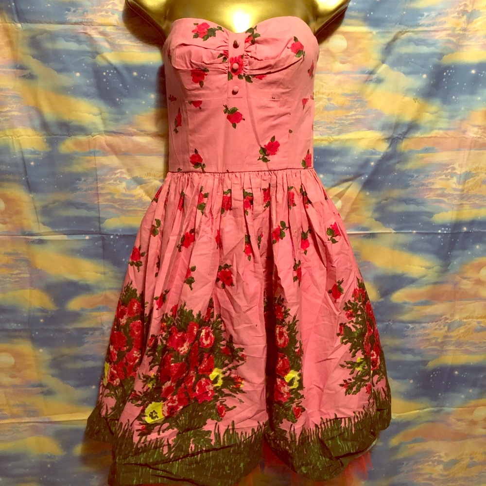 Betsey Johnson Hot Pink Garden Floral dress